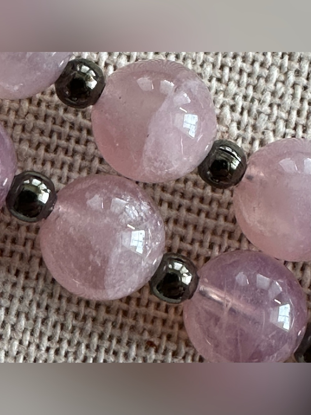 28-1/2 inch Cherry Quartz and Rhodonite Crystal bead necklace NWOT - Picture 9 of 14